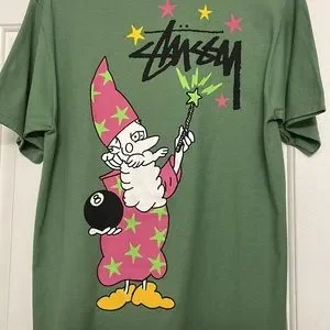 ★大人気★STUSSY WIZARD TEE Stüssy Stussy Wizard Tee 'Green' | REVERSIBLE